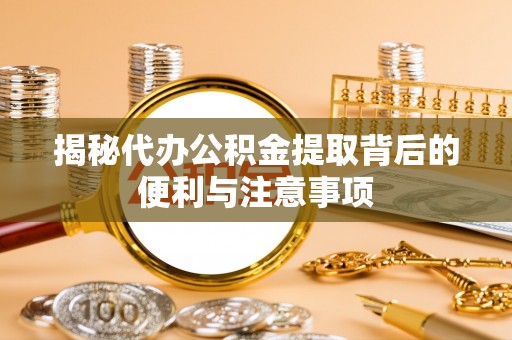 大姚揭秘代办公积金提取背后的便利与注意事项