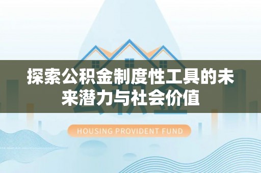大姚探索公积金制度性工具的未来潜力与社会价值