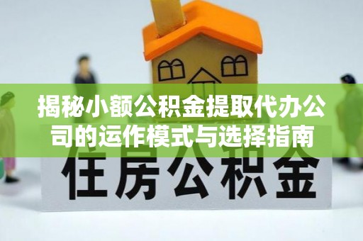 大姚揭秘小额公积金提取代办公司的运作模式与选择指南