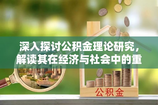 大姚深入探讨公积金理论研究，解读其在经济与社会中的重要角色
