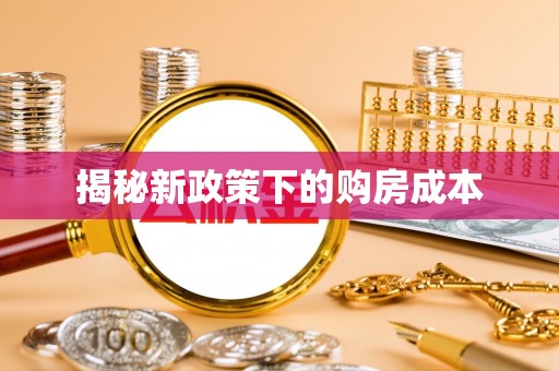 大姚揭秘新政策下的购房成本