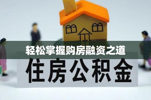 大姚轻松掌握购房融资之道