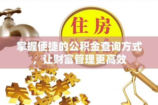大姚掌握便捷的公积金查询方式，让财富管理更高效